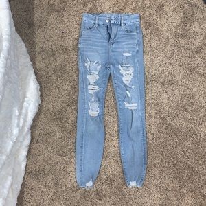 high waisted 360 stretch American eagle jeans